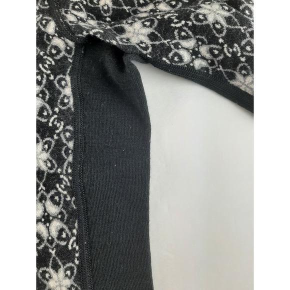 Naturwool Eizniz Women's Black Fair Isle Extra Fine Merino Wool Sweater Top S - Picture 12 of 13